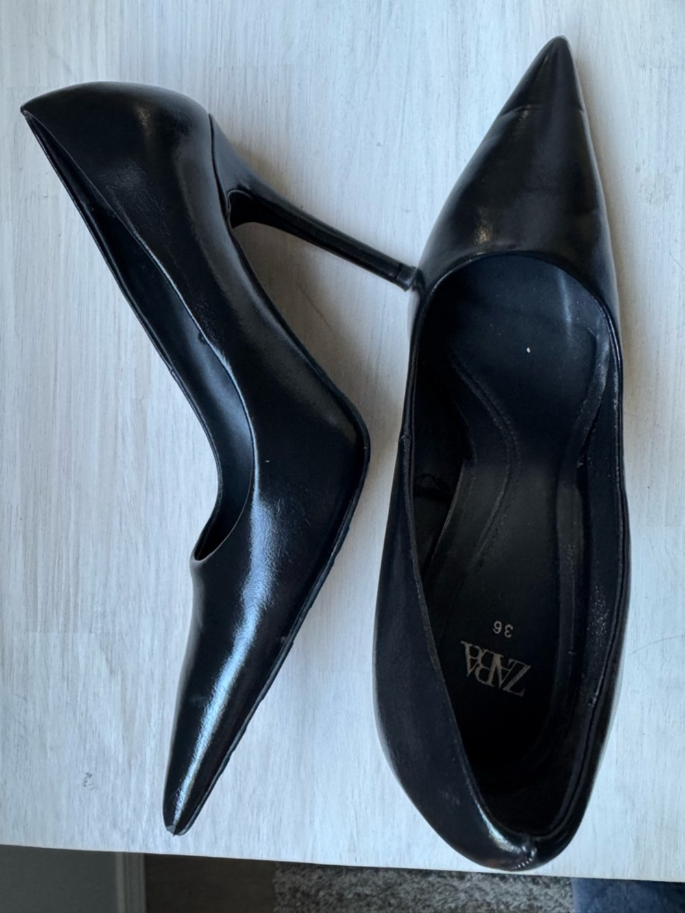 Zara Black Pointed Stiletto Heels